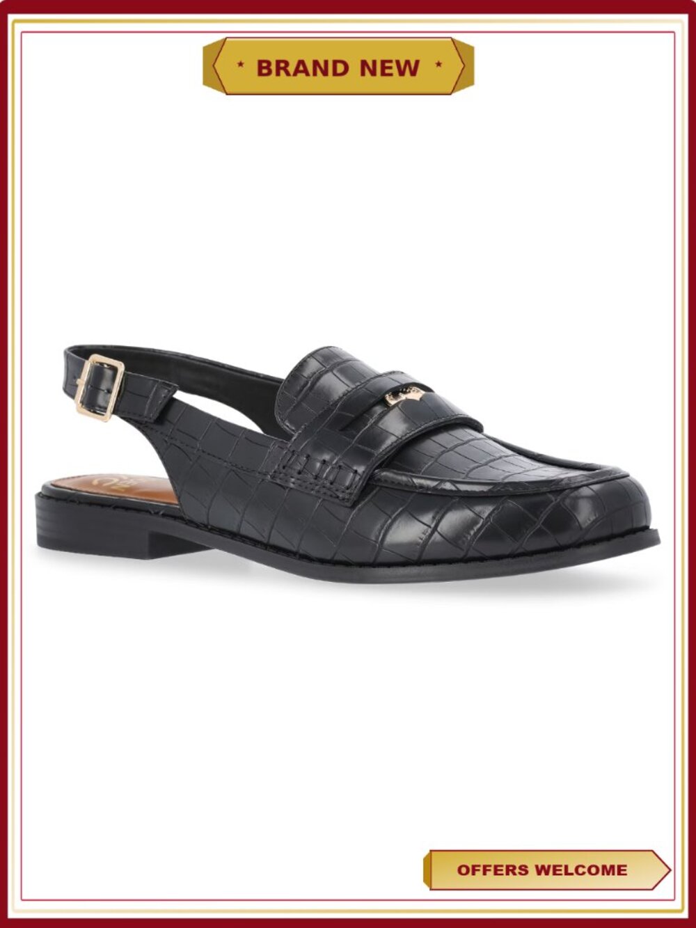Madden NYC Slingback Loafers Women's Heels Adjustable Buckle